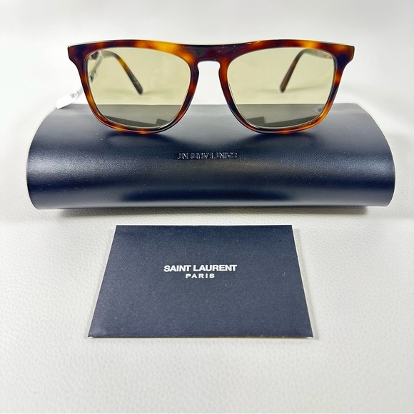 NWT Men’s Saint Laurent Havana Tortoise Shell Sunglasses - Picture 1 of 10